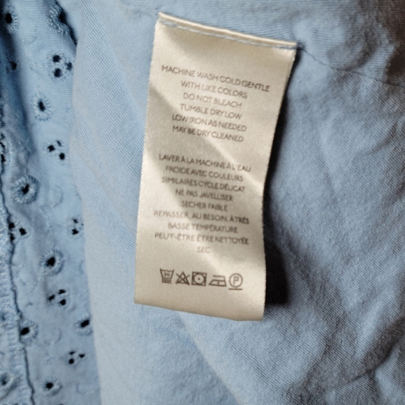 Free People Tie-Back Mini Dress | Eyelet Dress | Spring Dress | Size Large - Picture 6 of 10